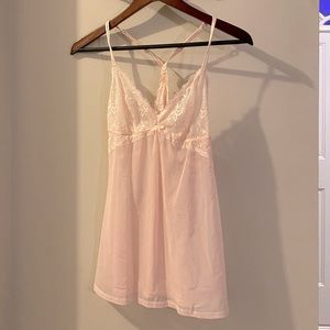 Cute Chemise-style Tank and Thong Set